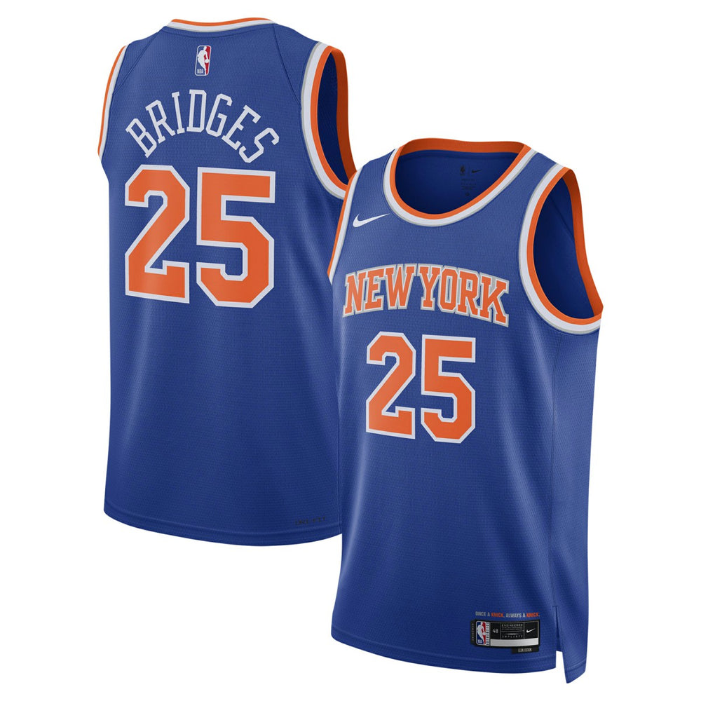 Mikal Bridges New York Knicks Unisex 2024 Offseason Addition Swingman Jersey Blue - NBA