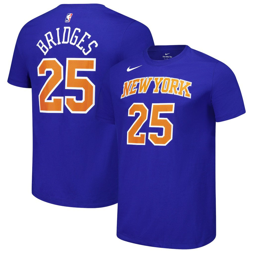 Mikal Bridges New York Knicks Unisex Name & Number T-Shirt Blue - NBA