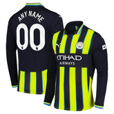 Manchester City 2024/25 Away Replica Long Sleeve Custom Jersey Navy | Puma Online