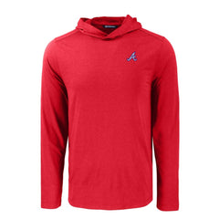 Atlanta Braves Cutter & Buck Coastline Epic Comfort Recycled Eco Hoodie Long Sleeve T-Shirt - MLB