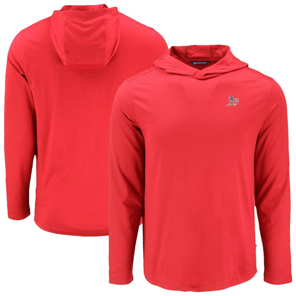 Athletics Cutter & Buck Coastline Epic Comfort Recycled Eco Hoodie Long Sleeve T-Shirt - MLB