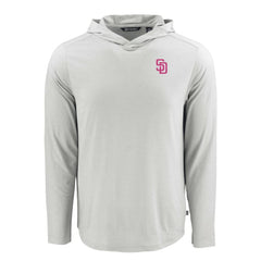 San Diego Padres Cutter & Buck Coastline Epic Comfort Recycled Eco Hoodie Long Sleeve T-Shirt - MLB