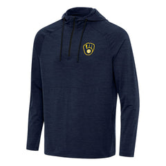 Milwaukee Brewers Antigua Spikes Quarter-Zip Pullover Hoodie - MLB