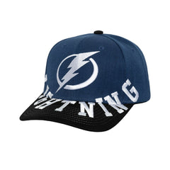 Tampa Bay Lightning Mitchell & Ness Underarch Two-Tone Pro Crown Snapback Hat - Blue/Black - NHL