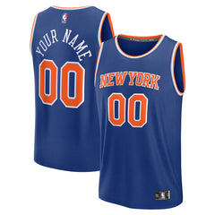 New York Knicks Fast Break Custom Jersey Icon Edition Blue - NBA