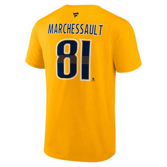Jonathan Marchessault Nashville Predators Fanatics Authentic Stack Name & Number T-Shirt - Gold - NHL