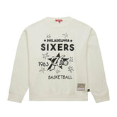 Philadelphia 76ers Women's Hardwood Classics Pullover Sweatshirt Cream - NBA
