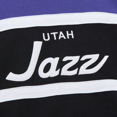 Utah Jazz Hardwood Classics Vintage Logo Head Coach Pullover Sweatshirt Black/Purple - NBA