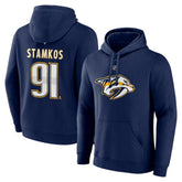 Steven Stamkos Nashville Predators Fanatics Authentic Stack Name & Number Tri-Blend Pullover Hoodie - Navy - NHL