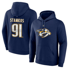 Steven Stamkos Nashville Predators Fanatics Authentic Stack Name & Number Tri-Blend Pullover Hoodie - Navy - NHL