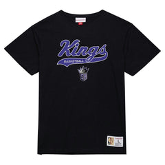 Sacramento Kings Hardwood Classics Felt Applique Slub T-Shirt Black - NBA