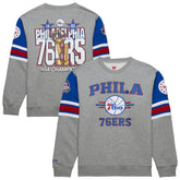 Philadelphia 76ers Hardwood Classics All Over 4.0 Pullover Sweatshirt Heather Gray - NBA