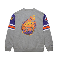 Phoenix Suns Hardwood Classics All Over 4.0 Pullover Sweatshirt Heather Gray - NBA