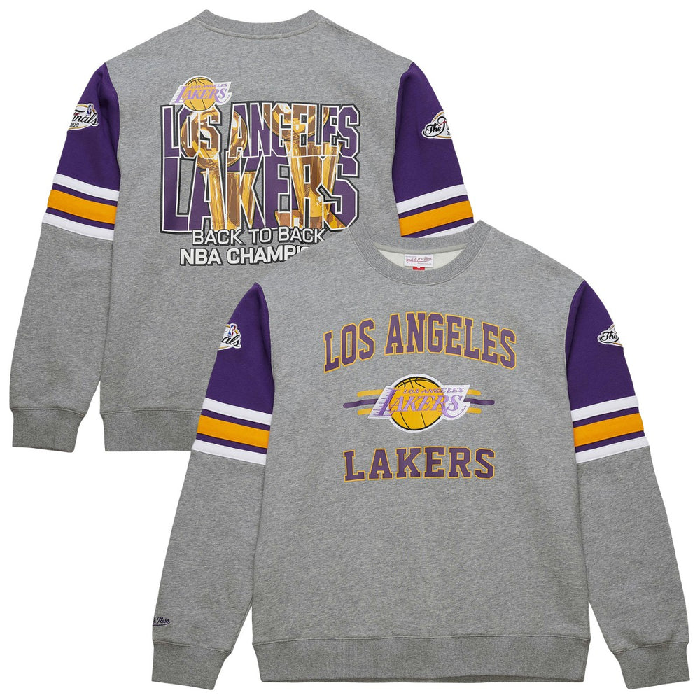 Los Angeles Lakers Hardwood Classics All Over 4.0 Pullover Sweatshirt Heather Gray - NBA