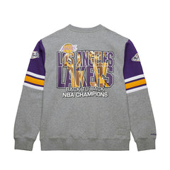 Los Angeles Lakers Hardwood Classics All Over 4.0 Pullover Sweatshirt Heather Gray - NBA