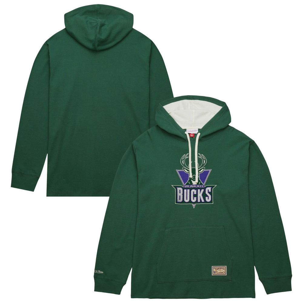 Milwaukee Bucks Hardwood Classics Lightweight Thermal Pullover Hoodie Green - NBA