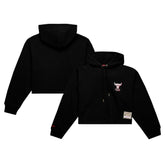 Chicago Bulls Women's Hardwood Classics Cropped Pullover Hoodie Black - NBA