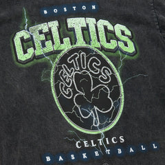 Boston Celtics Unisex Hardwood Classics Vintage Voltage Premium Heavyweight T-Shirt Black - NBA