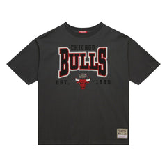Chicago Bulls Women's Hardwood Classics Oversized Boyfriend T-Shirt Charcoal - NBA