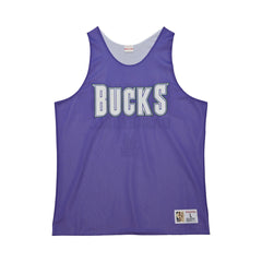 Milwaukee Bucks Hardwood Classics Reversible Mesh Practice Jersey Purple/White - NBA