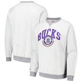 Milwaukee Bucks Vintage Logo Pullover Sweatshirt Heather Gray - NBA