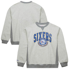 Philadelphia 76ers Vintage Logo Pullover Sweatshirt Heather Gray - NBA