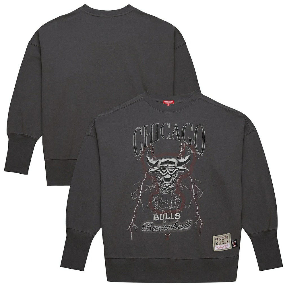 Chicago Bulls Women's Hardwood Classics Lightweight Pullover Sweatshirt Charcoal - NBA