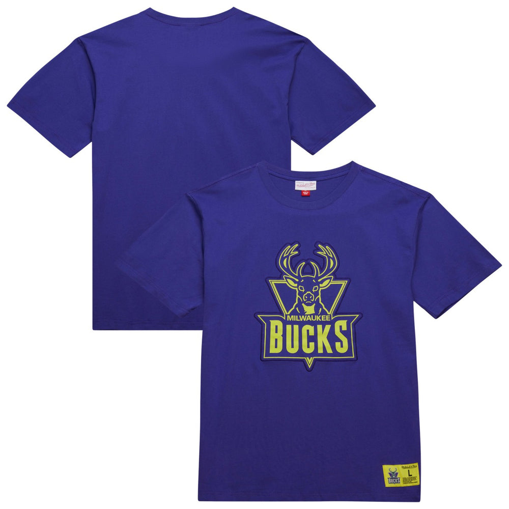 Milwaukee Bucks Hardwood Classics Neon Nights Premium T-Shirt Purple - NBA