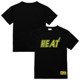 Miami Heat Hardwood Classics Neon Nights Premium T-Shirt Black - NBA