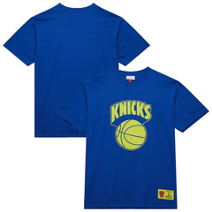 New York Knicks Hardwood Classics Neon Nights Premium T-Shirt Blue - NBA