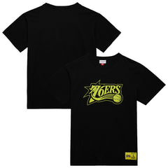 Philadelphia 76ers Hardwood Classics Neon Nights Premium T-Shirt Black - NBA