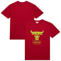 Chicago Bulls Hardwood Classics Neon Nights Premium T-Shirt Red - NBA