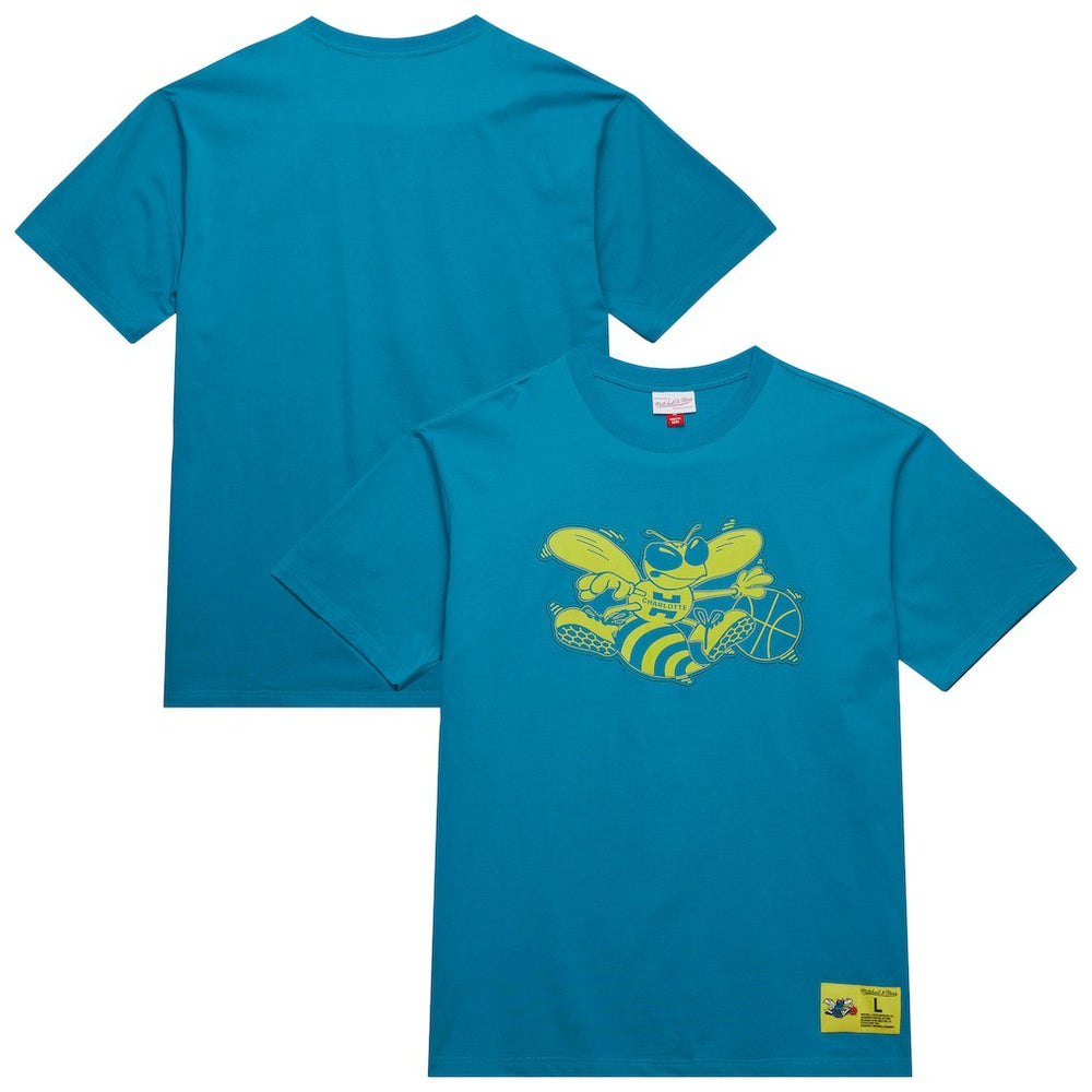 Charlotte Hornets Hardwood Classics Neon Nights Premium T-Shirt Teal - NBA