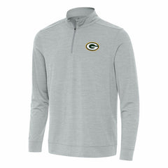 Green Bay Packers Antigua Bright Quarter-Zip Top Heather Gray | NFL