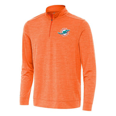 Miami Dolphins Antigua Bright Quarter-Zip Top Heather Orange | NFL