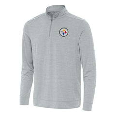 Pittsburgh Steelers Antigua Bright Quarter-Zip Top Heather Gray | NFL
