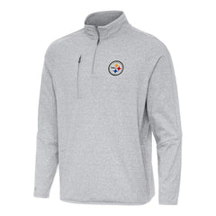 Pittsburgh Steelers Antigua Certain Tri-Blend Quarter-Zip Top Heather Gray | NFL