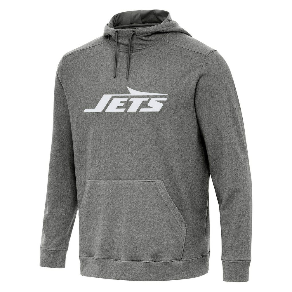 New York Jets Antigua Cloud Pullover Hoodie Heather Black | NFL