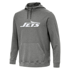 New York Jets Antigua Cloud Pullover Hoodie Heather Black | NFL