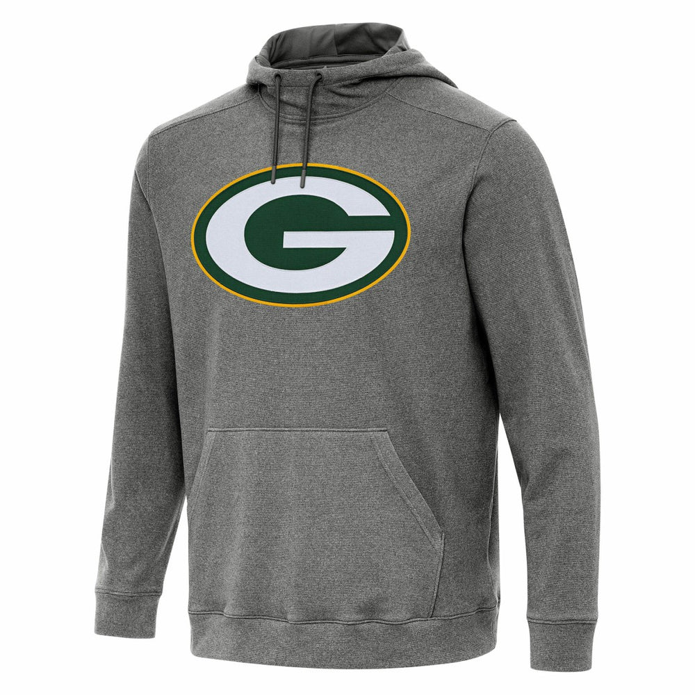 Green Bay Packers Antigua Cloud Pullover Hoodie Heather Black | NFL
