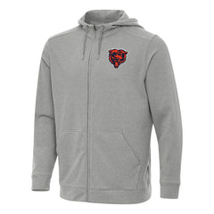 Chicago Bears Antigua Effortless Full-Zip Hoodie Heather Gray | NFL
