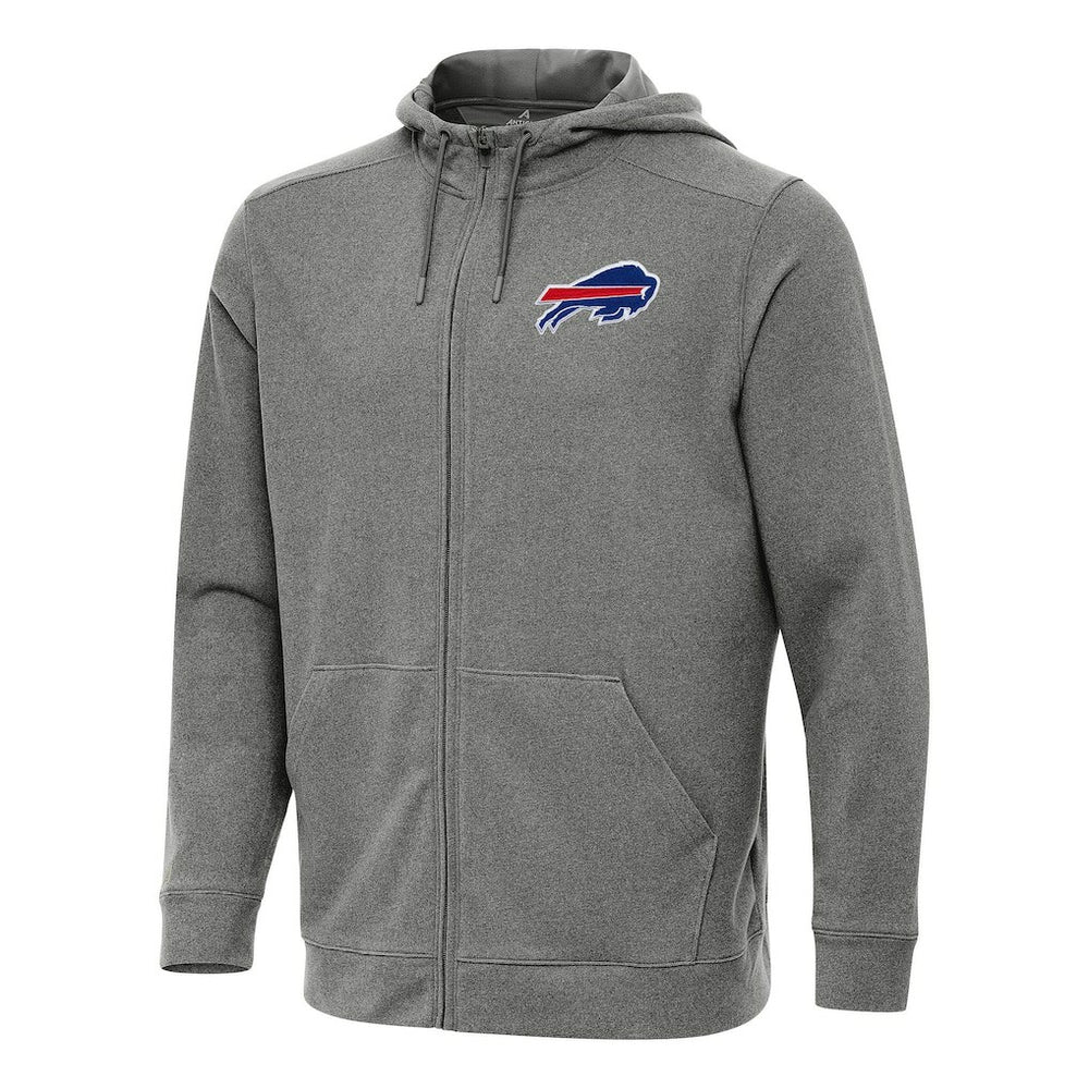 Buffalo Bills Antigua Effortless Full-Zip Hoodie Heather Black | NFL