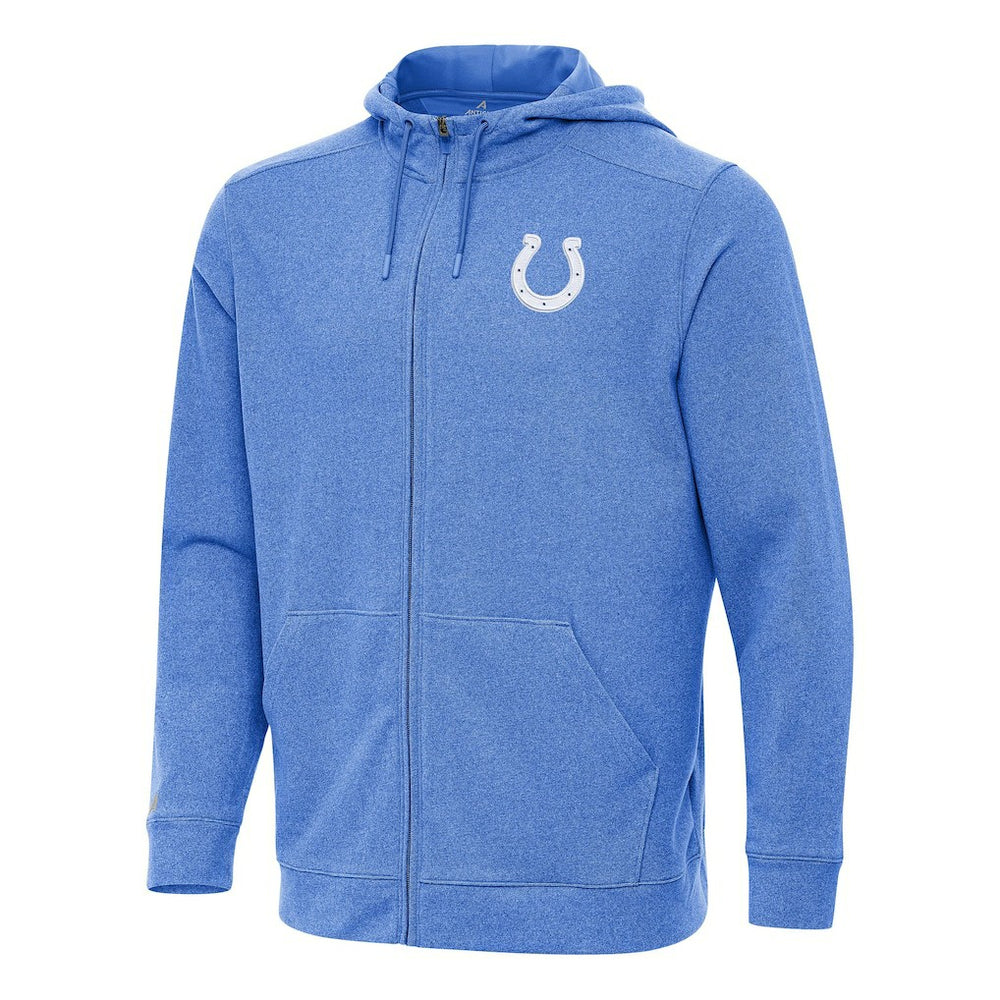 Indianapolis Colts Antigua Effortless Full-Zip Hoodie Heather Royal | NFL