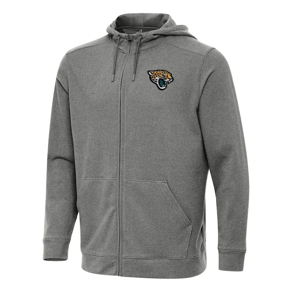 Jacksonville Jaguars Antigua Effortless Full-Zip Hoodie Heather Black | NFL