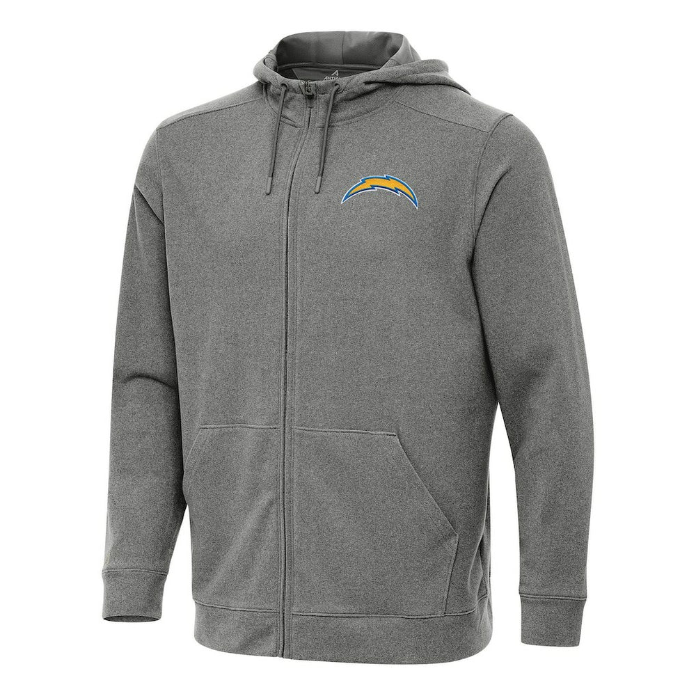 Los Angeles Chargers Antigua Effortless Full-Zip Hoodie Heather Black | NFL