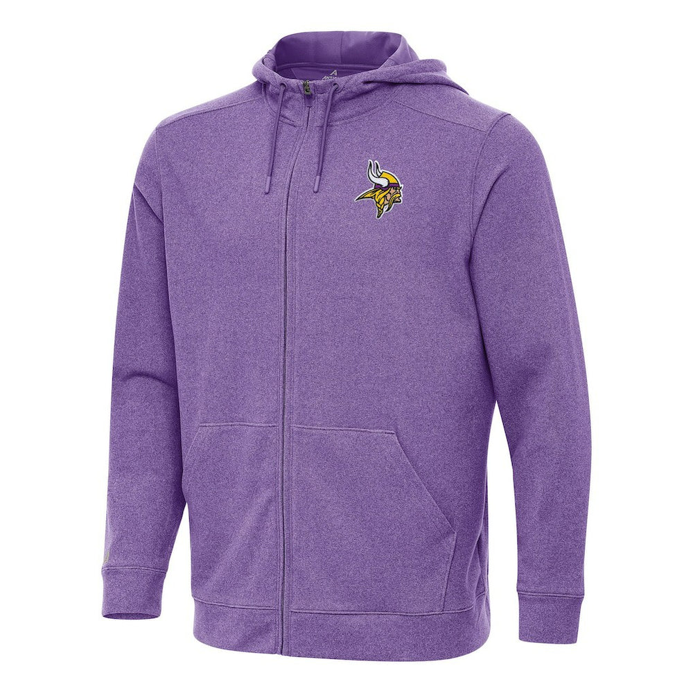 Minnesota Vikings Antigua Effortless Full-Zip Hoodie Heather Purple | NFL