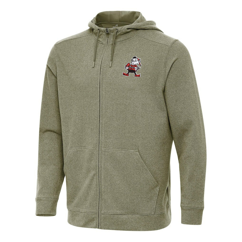 Cleveland Browns Antigua Effortless Full-Zip Hoodie Olive | NFL