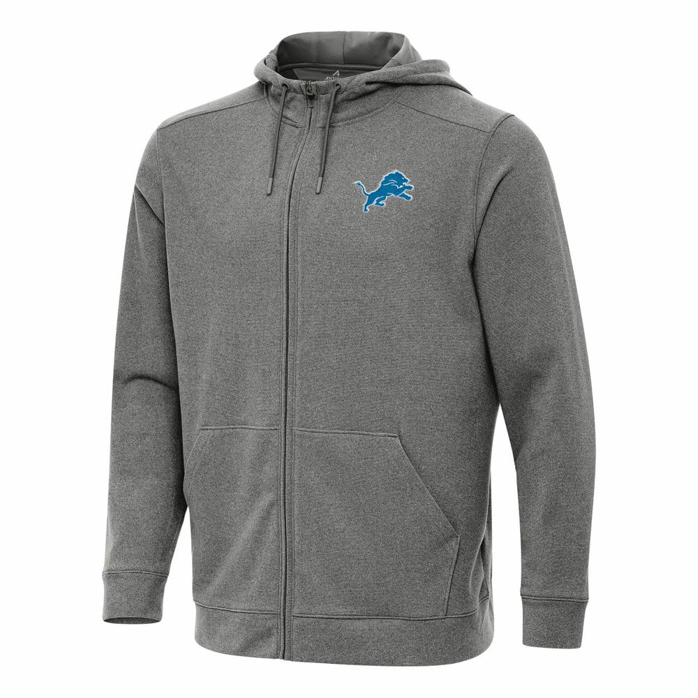 Detroit Lions Antigua Effortless Full-Zip Hoodie Heather Black | NFL