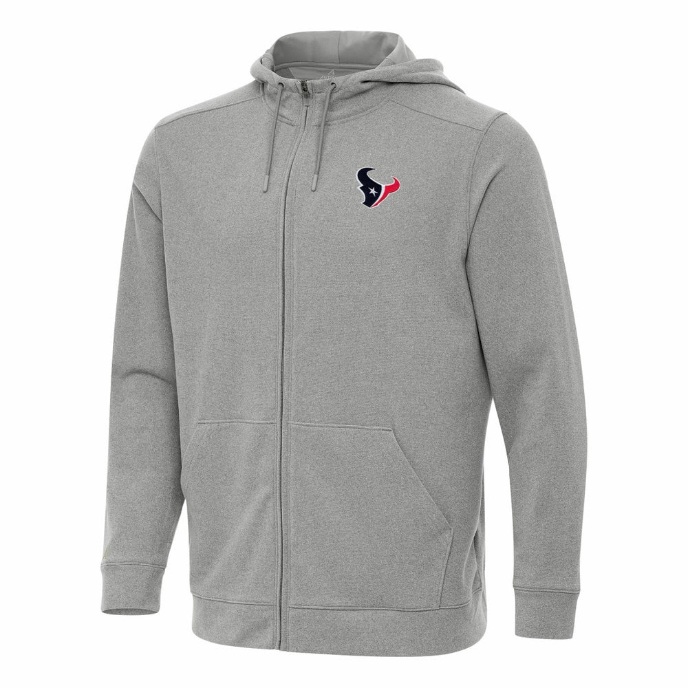 Houston Texans Antigua Effortless Full-Zip Hoodie Heather Gray | NFL