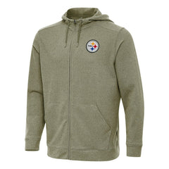 Pittsburgh Steelers Antigua Effortless Full-Zip Hoodie Olive | NFL
